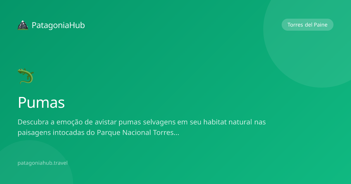 Onde Ver Pumas em Torres del Paine 2026 — Guia e Melhores Locais ...